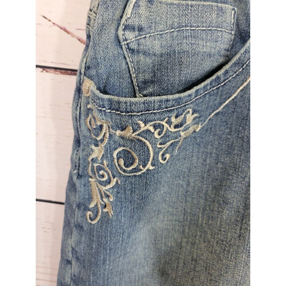 It's All About You Blue Embroidered Straight Denim Mini Skirt Women's Size‎ 10 - Picture 9 of 9